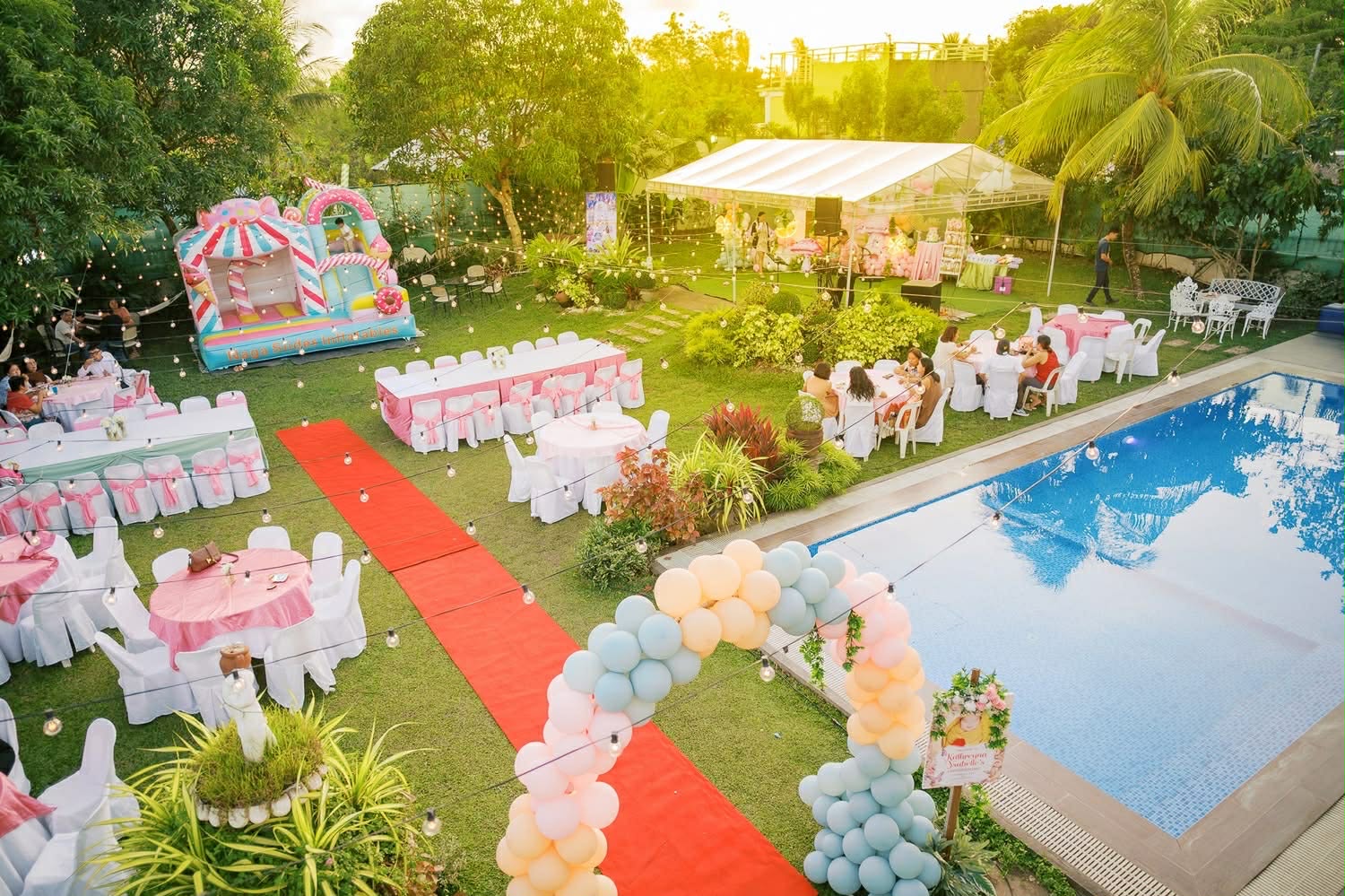 Villa Kathreyna Aerial View Event Setup